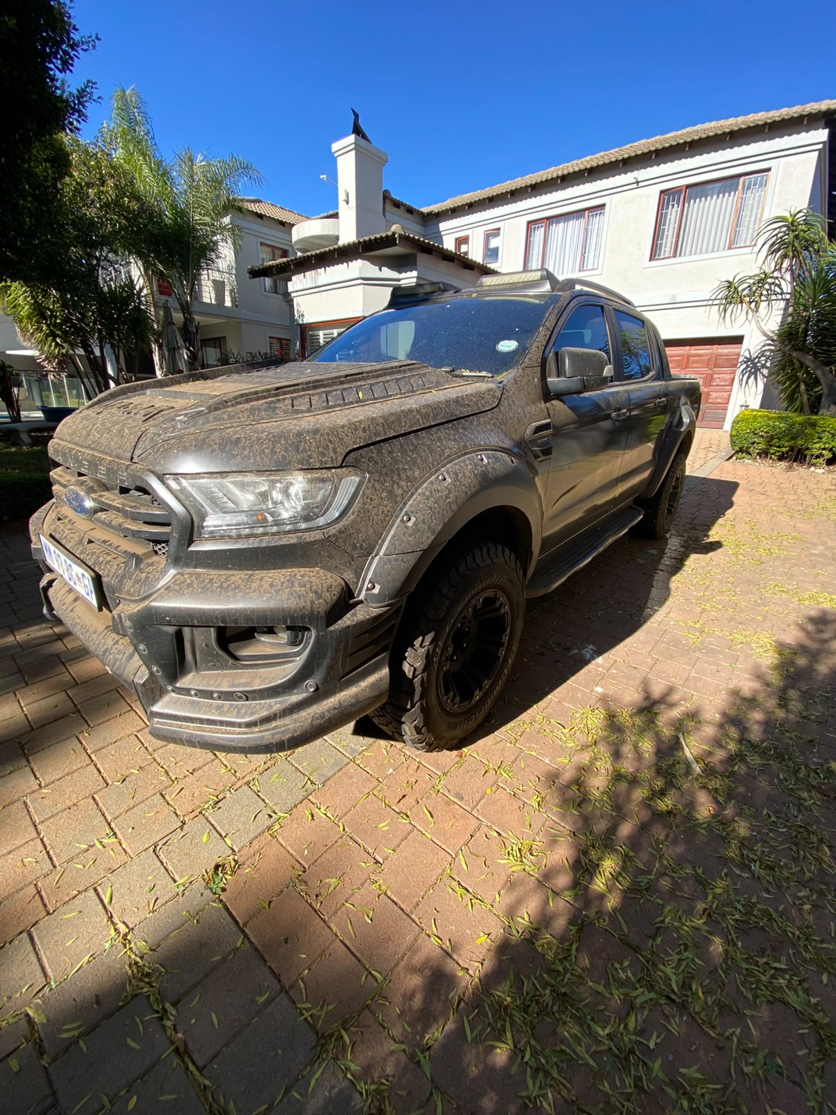 Ford Ranger heavily covered in mud and dirt before detailing by OTG Mobile Detailing